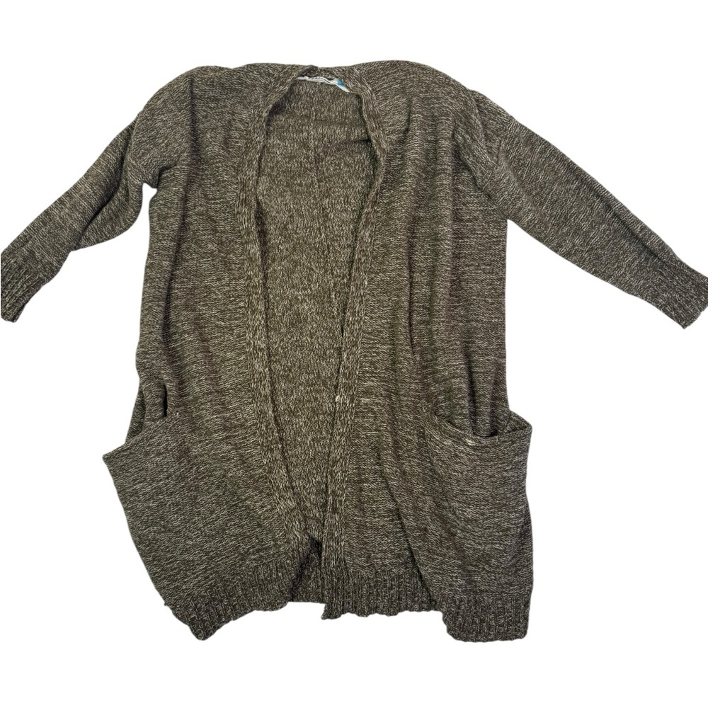 Sparrow (Anthropologie) Brown Marled Open Front‎ Cardigan Sweater with Pockets